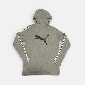 PUMA T7 Tape Stripe Hoodie Men's Small Heather Gray Athleisure Streetwear